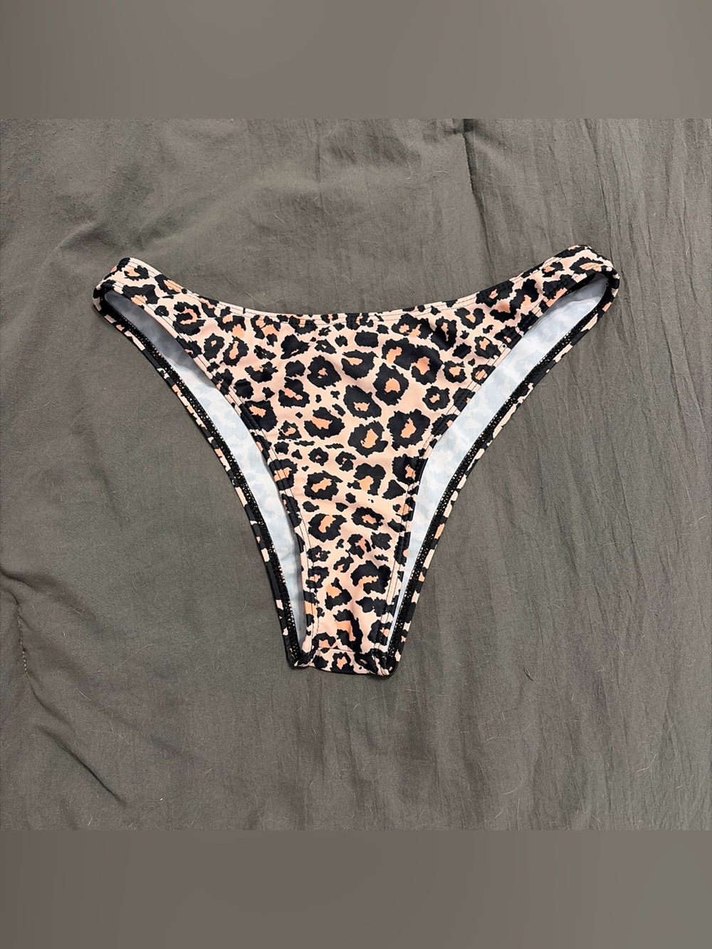 SHEIN Leopard Print Bikini Bottoms in Tan and Black